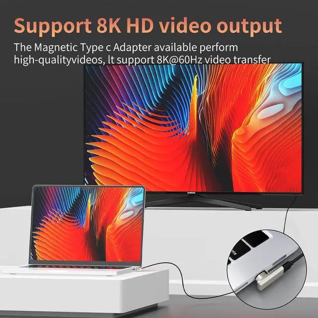 Alt view image 7 of 7 - 240W USB C Magnetic Adapter Right Angle 90 Degree USB-C Male to Female Connector 40Gbps Data Transfer 4K Video Output Right Angle USB C Adapter for MacBook Pro/Air Steam Deck PS5