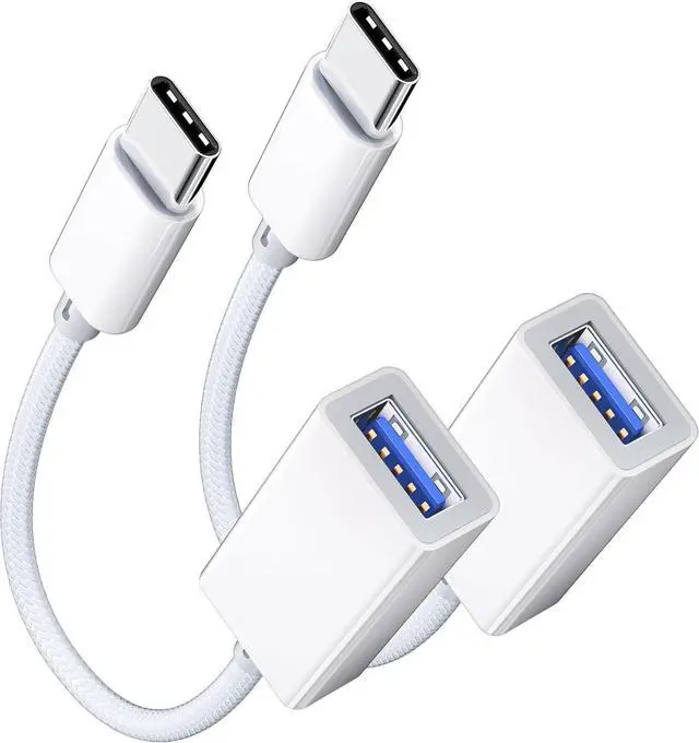 Main image of USB C to USB 3.0 Adapter [2 Pack] USB C Male to USB Female OTG Cable Thunderbolt3 to USB Adapter Compatible with MacBook Pro/Air iPhone 16 Pro Max/16 Plus/16/15 Galaxy S24/S23/S22/S21