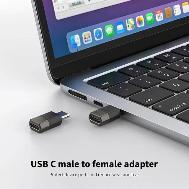 Alt view image 2 of 7 - 2 Pack USBC to USB C Adapters Zinc Alloy Adapters USBC Female to USB-C Male OTG Adapter Compatible with  Galaxy/LG//Type-C Phones/Tablets and More Devices.