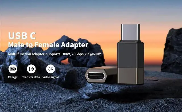 Alt view image 6 of 7 - 2 Pack USBC to USB C Adapters Zinc Alloy Adapters USBC Female to USB-C Male OTG Adapter Compatible with  Galaxy/LG//Type-C Phones/Tablets and More Devices.