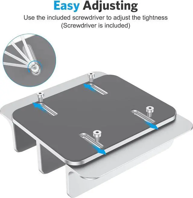 Alt view image 5 of 7 - [Updated Dock Version Vertical Laptop Stand Double Desktop Stand Holder with Adjustable Dock (Up to 17.3 inch) Fits All MacBook/Surface//HP//Chrome Book (Silver)