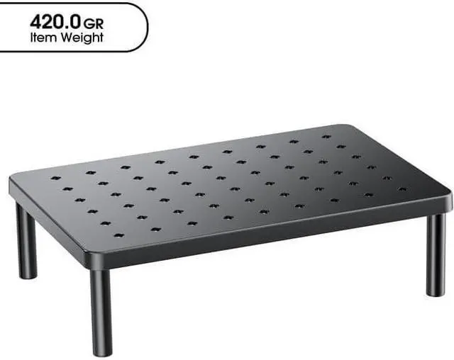 Alt view image 7 of 7 - Monitor Stand for Desk - Ergonomic Monitor Riser Laptop Stand with Non-Slip Pads Sturdy & Stable Computer Stand with Cooling Holes Desk Organizer for Laptop Printer 14.1×9.4×3.9