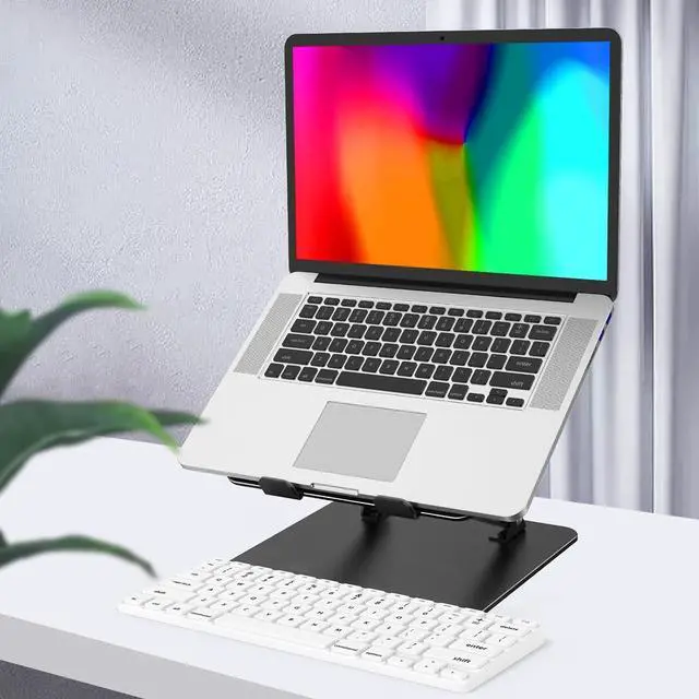 Alt view image 7 of 7 - Adjustable Laptop Stand for Desk Metal Foldable Laptop Riser Portable Laptop Holder Mount Ventilated Cooling Computer Notebook Stand Compatible with 10-15.6 Laptops
