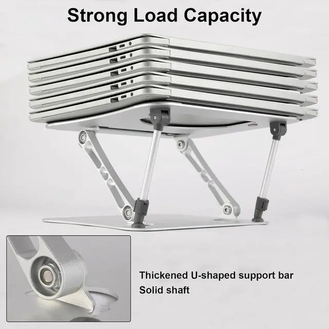 Alt view image 4 of 7 - Suitable for a variety of sizes of laptop stands aluminum alloy desktop height brackets standing office folding brackets multi-angle adjustment non-slip for typing heat dissipation bracket