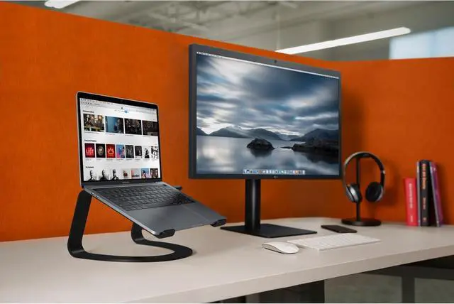 Alt view image 3 of 7 - Twelve South Curve for MacBooks and Laptops | Ergonomic desktop cooling stand for home or office (matte black)