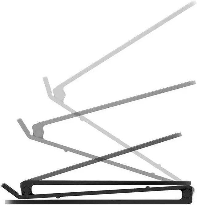Alt view image 2 of 7 - Twelve South Curve Flex | Ergonomic Height & Angle Adjustable Aluminum Laptop/MacBook Stand/Riser, fits 10"-17", folds flat for portability -travel pouch included, matte black