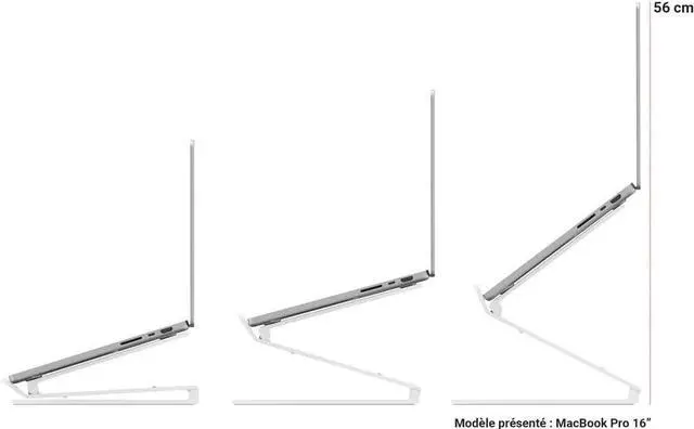 Alt view image 4 of 7 - Twelve South Curve Flex | Ergonomic Height & Angle Adjustable Aluminum Laptop/MacBook Stand/Riser, fits 10"-17", folds flat for portability -travel pouch included, matte black