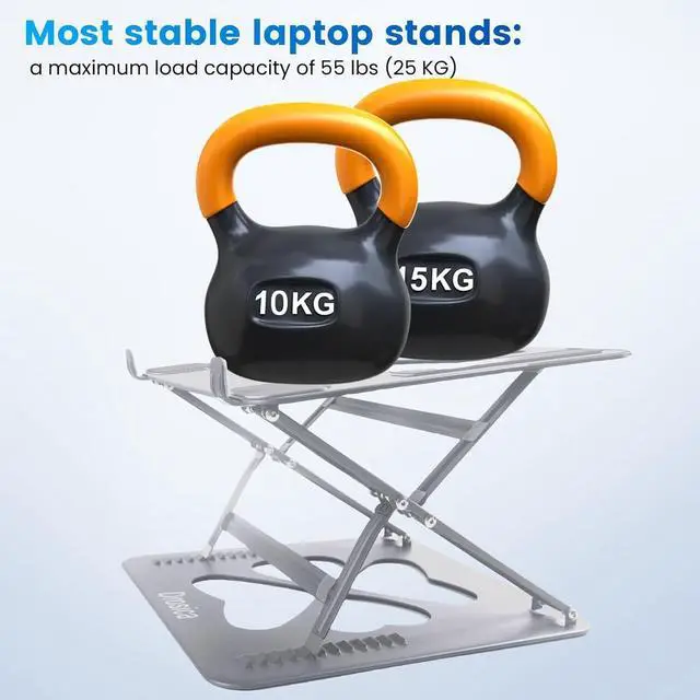 Alt view image 2 of 7 - Laptop Stands, Adjustable Laptop Stand for Desk, Up to 55 lbs for 10-20'' Laptops, Sliver