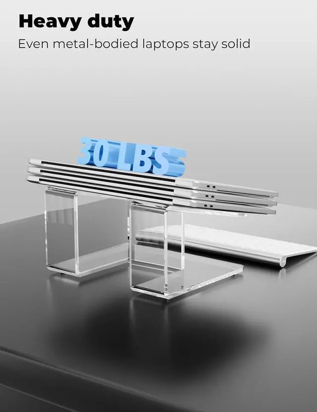 Alt view image 6 of 7 - Acrylic Laptop Stand for Desk Laptop Riser for 15-17.3 Inch Laptops Ergonomic Laptop Holder Computer Stand for Laptop Compatible with Macbooks and Notebooks- Clear