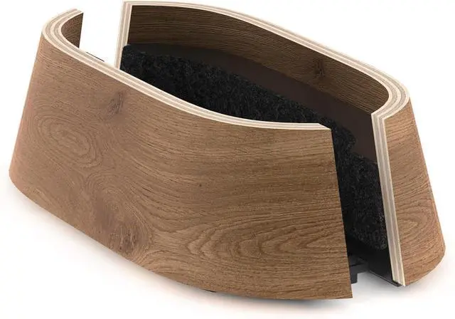 Alt view image 4 of 7 - HumanCentric Vertical Laptop Stand in Black Walnut Wood, Upright Adjustable Holder and Dock, Laptop Vertical Stand Fits MacBook Pro and Other Laptops .5" to 1.5", Clamshell Compatible