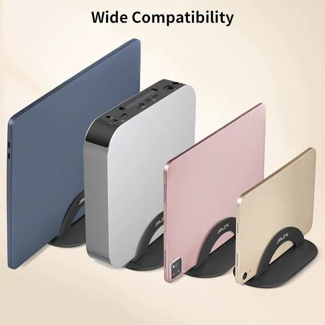 Alt view image 4 of 7 - JARLINK Aluminum Body Vertical Laptop Stand, Adjustable Desktop Stand Holder, Space Saving Laptop Holder Fits All MacBook/iPad/Surface/Samsung/HP/Dell/Lenovo/Chromebook/Gaming Laptops (Silver)