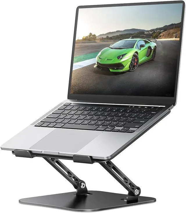 Main image of Laptop Stand Adjustable Computer Stand Sturdy Aluminum Laptop Stand for Desk Foldable Laptop Holder Portable Laptop Riser for 1116-inch Laptop Notebook Tablet and More Black