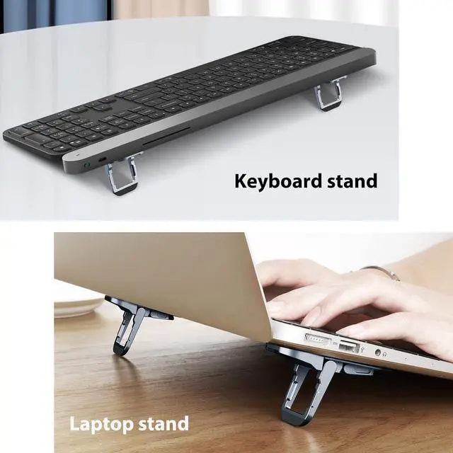 Alt view image 2 of 7 - Nillkin Adjustable Laptop Stand, Ergonomic Design, Foldable, Suitable for MacBook Pro/Air, Lenovo, Dell, HP, ASUS Laptops, Gray
