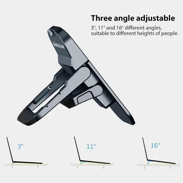 Alt view image 3 of 7 - Nillkin Adjustable Laptop Stand, Ergonomic Design, Foldable, Suitable for MacBook Pro/Air, Lenovo, Dell, HP, ASUS Laptops, Gray