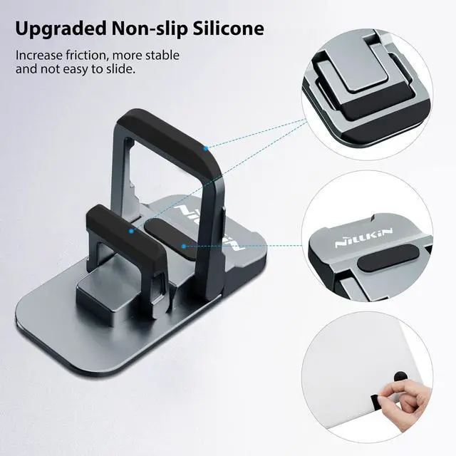 Alt view image 6 of 7 - Nillkin Adjustable Laptop Stand, Ergonomic Design, Foldable, Suitable for MacBook Pro/Air, Lenovo, Dell, HP, ASUS Laptops, Gray