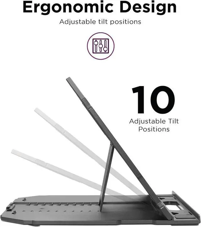 Alt view image 6 of 7 - 2-in-1 Laptop Stand - Adjustable Portable Foldable Ergonomic Non-Slip Compatible with Laptops up to 15 and Cell Phones Ideal for Travel