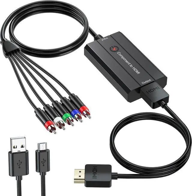 Main image of Male Component to HDMI Converter for DVD/STB/VHS with Female Component to Display on HDTVs(Not for 240P PS1 Games) 1080P YPbPr to HDMI Converter