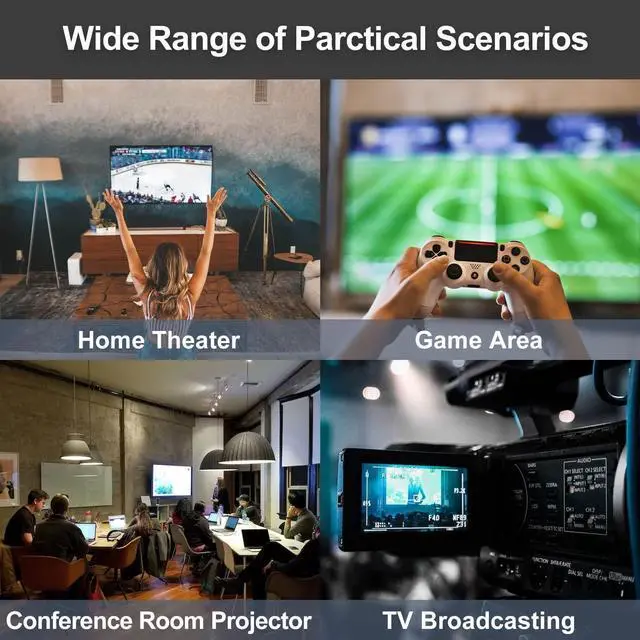 Alt view image 7 of 7 - HDMI Cable 75 Feet with Built-in Signal Booster HDMI 2.0V Cable with 2 Piece Cable Ties+2 Piece HDMI Adapters Support 3D 1080P Ethernet Audio Return-Gold