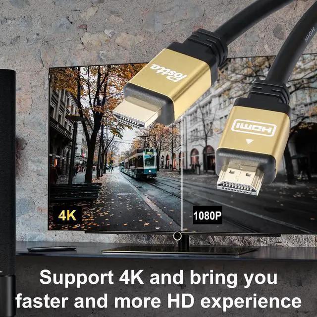 Alt view image 6 of 7 - HDMI Cable 75 Feet with Built-in Signal Booster HDMI 2.0V Cable with 2 Piece Cable Ties+2 Piece HDMI Adapters Support 3D 1080P Ethernet Audio Return-Gold