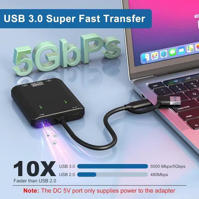 Alt view image 7 of 7 - USB 3.0 to Dual HDMI Adapter - USB C/USB 3.0 to HDMI Splitter Extended Display Dual Monitors with USB 3.0 Port, USB to 2X HDMI Monitors 1080p@60Hz for Laptop Monitor Desktop TV, Mac OS Windows Android