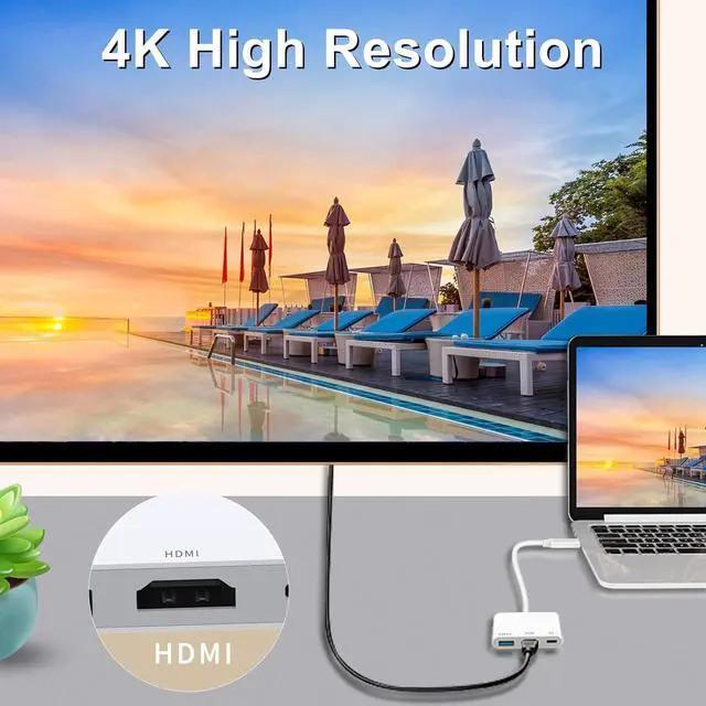 Alt view image 5 of 6 - USB C to HDMI Adapter for iPhone 15/16 to TV USB-C Digital AV Multiport Adapter PD 100W 4K 60Hz &USB3.1 Type C to HDMI Adapter Compatible with Iphone15/16 MacBook Pro Ipad Pro