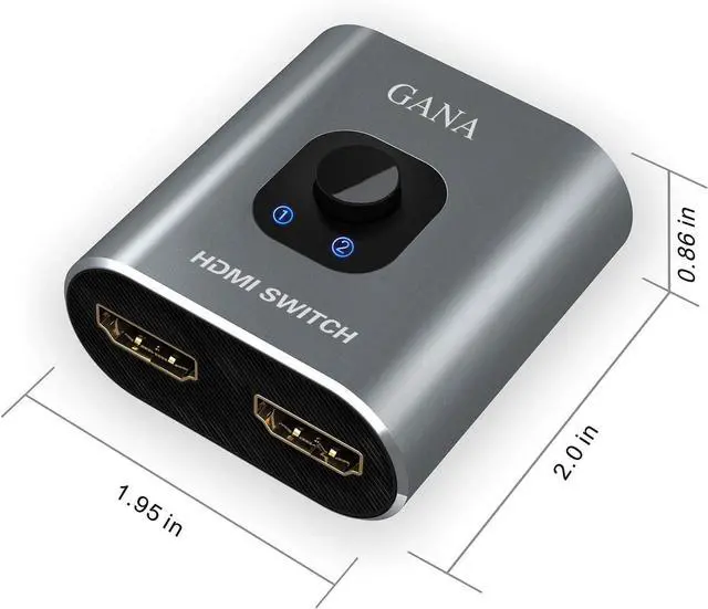 Alt view image 3 of 7 - HDMI Switch 4k@60hz Splitter Aluminum Bidirectional HDMI Switcher 2 in 1 Out Manual HDMI Hub Supports HD Compatible with Xbox PS5/4/3 Blu-Ray Player Fire Stick