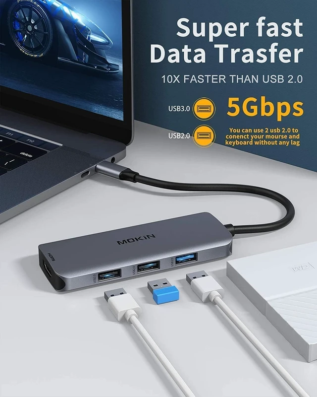 Alt view image 6 of 7 - MOKiN USB C Docking Station Dual Monitor 2 HDMI for Dell/Lenovo/HP Laptop