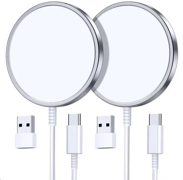 Main image of 2 Pack Magnetic Wireless Charger for iPhone 16 Pro Max/16 Pro/16 Plus/16/15/15 Pro/15 Plus/15 Pro Max 15W Fast Mag Safe Charger Pad for iPhone 16/15/14/13/12 Series and AirPods 3/2/Pro 2/Pro
