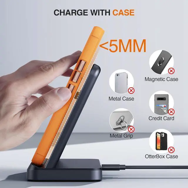 Alt view image 4 of 7 - Wireless Charger for  3 in 1 Wireless Charging Station for Galaxy Watch Charger Compatible for  S25 Ultra Plus S24 S23 S22 S21 Z Fold Flip 6/5/4/3 Galaxy Watch 7/6/5 Pro/4/3(Black)