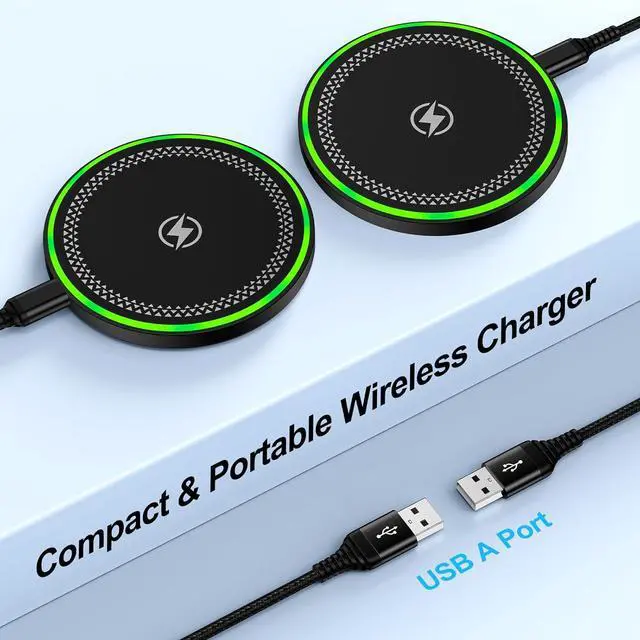Alt view image 6 of 7 - S25 Wireless Charger 2Packs Wireless Charger Pad for  Galaxy S25 Ultra S25+ S25 S24 Ultra S24 FE S23 15W Pixel 9 Pro Wireless Charger Station for Google Pixel 9 Pro XL 9 Pro Fold 8 Pro 7 Pro 6