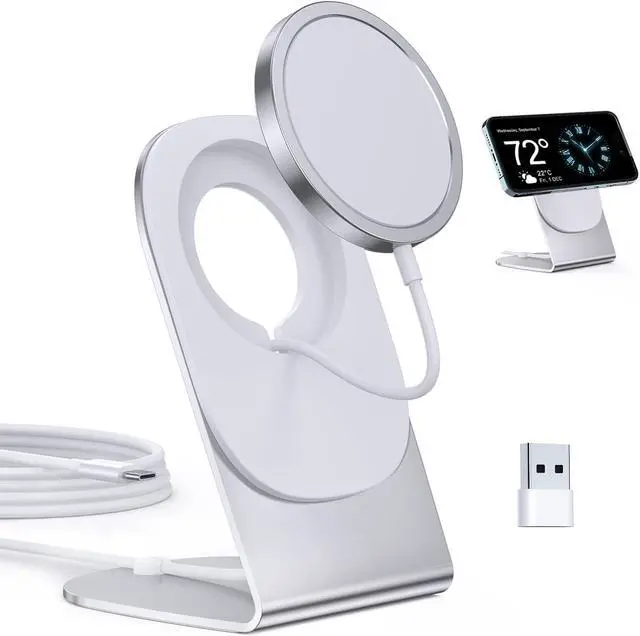 Main image of Magnetic Wireless Charger Mag-Safe Charger for iPhone 16/15/14/13/12 Series Convertible Magnet Wireless Charging Stand/Pad with 5ft Cable for iPhone and AirPods 2/3/Pro 2/Pro