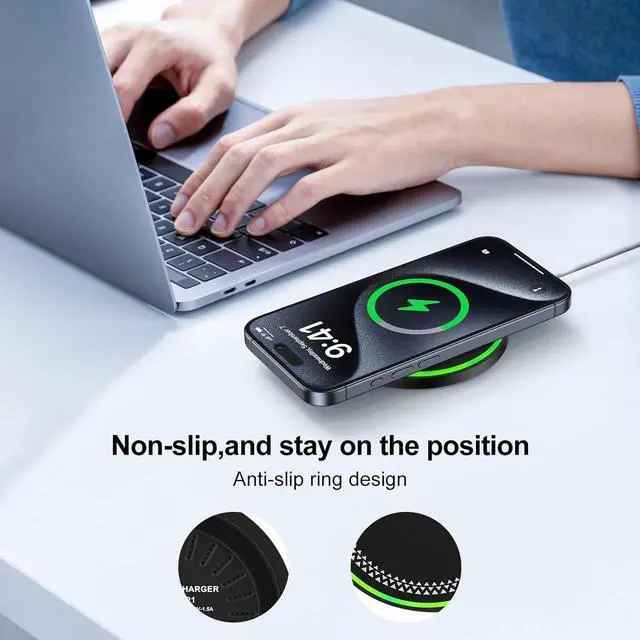 Alt view image 3 of 7 - S25 Wireless Charger 2Packs Wireless Charger Pad for  Galaxy S25 Ultra S25+ S25 S24 Ultra S24 FE S23 15W Pixel 9 Pro Wireless Charger Station for Google Pixel 9 Pro XL 9 Pro Fold 8 Pro 7 Pro 6
