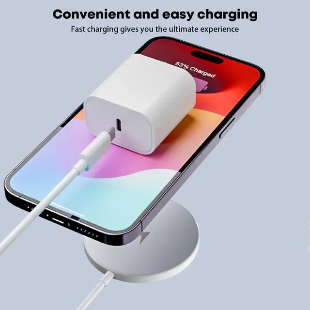 Alt view image 6 of 7 - Magnetic Wireless Charger Fast iPhone Mag-Safe Charger for iPhone 16 Pro Max/16 Pro/iPhone15Pro Max/15 Plus/14/13/12/AirPods 3/2/Pro/Pro 2 Magnet Charging Pad Mag Safe Chargerwith Dual Charging Ports