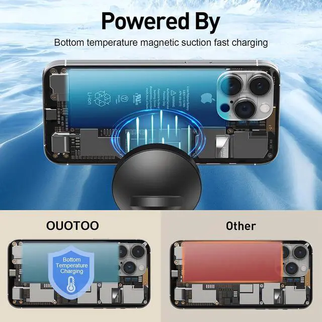 Alt view image 4 of 6 - 2025 3 in 1 Charging Station Compatible with Magsafe Charger Wireless Charger Stand for iPhone 16 15 14 13 12 Series Wireless Charging Station for AirPods Wireless Charging Stand for iWatch Series