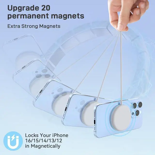 Alt view image 4 of 7 - 3-in-1 Magnetic Wireless Charger - 15W Fast Charging Pad for iPhone 16/15/14/13/12 AirPods and  Watch - Compact Safe Travel-Friendly Design