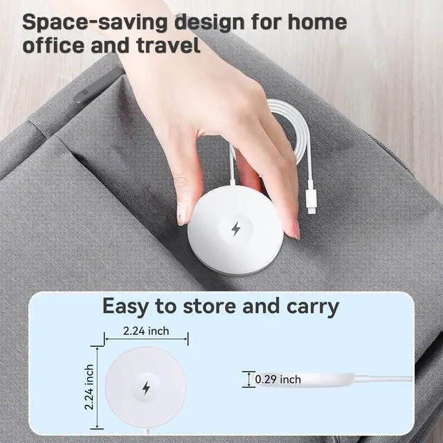 Alt view image 6 of 7 - 3-in-1 Magnetic Wireless Charger - 15W Fast Charging Pad for iPhone 16/15/14/13/12 AirPods and  Watch - Compact Safe Travel-Friendly Design