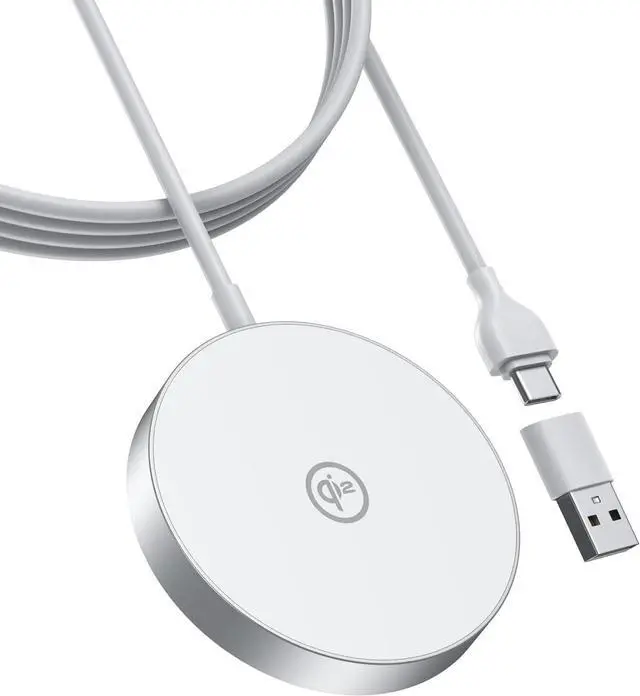 Main image of Qi2 Wireless Charger with Mag-Safe Magnetic Wireless Charging Pad Compatible with 15W Ultra-Fast for iPhone 16/16 Pro/15/15 Plus/15 Pro/15 Pro Max/14/13/12 Series (White)