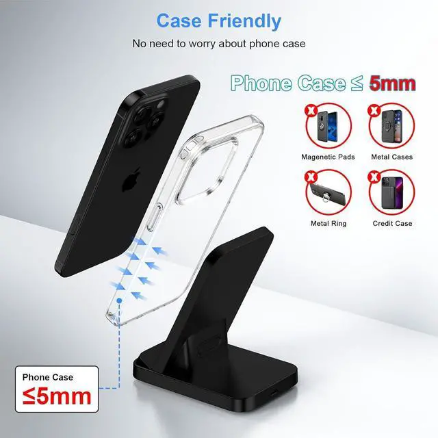 Alt view image 5 of 7 - Wireless Charger Fast Charging Station Wireless Phone Charger Android Stand for  Galaxy S25Ultra S25 S25Plus ZFold6 ZFlip6 S24 S23 S22 S21 Motorola Edge razr 2024/G Stylus 5G/G Power