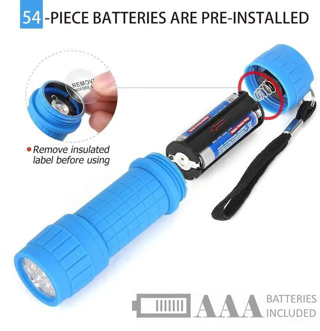 Alt view image 5 of 6 - 18-Pack 9-LED Mini Flashlight Set AAA Batteries are Included and Pre-Installed Perfect for Class Teaching Camping Wedding Favor