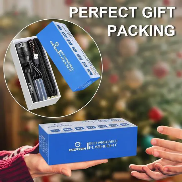 Alt view image 3 of 7 - Rechargeable Flashlights 2000 High Lumens Long Range 5000ft Super Bright LED Flashlight USB C High Powerd Multi-Functional Heavy Duty Strong Flash Light High Beam for Emergency Security Camping