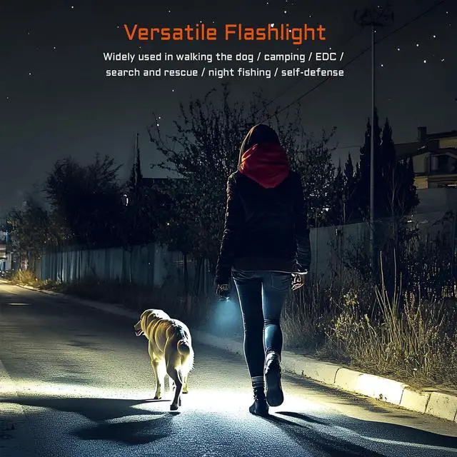 Alt view image 6 of 6 - TAC 2AA EDC Tactical Dual Modes Flashlight Rechargeable 1400 High Lumens Flashlight Dual Switch Pocket LED Flashlight Super Bright Small Flash Light for Emergency Camping Home(SFT-25R HI)
