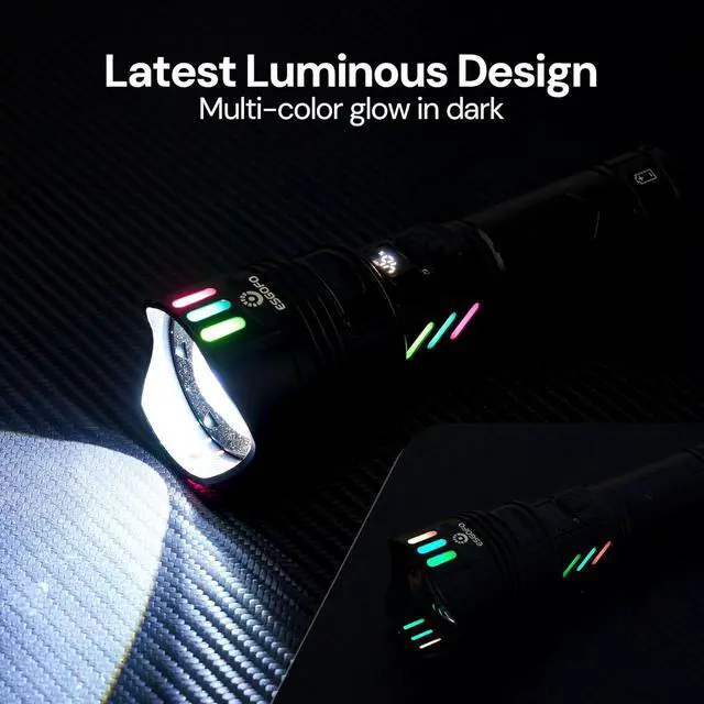 Alt view image 2 of 7 - Super Bright Flashlight 1000000 High Lumens Rechargeable Powerful Long Distance 3280ft Strong LED Flash Lights Long Lasting 10H LCD Digital USB Discharging Function Focus & Brightness Adjustable
