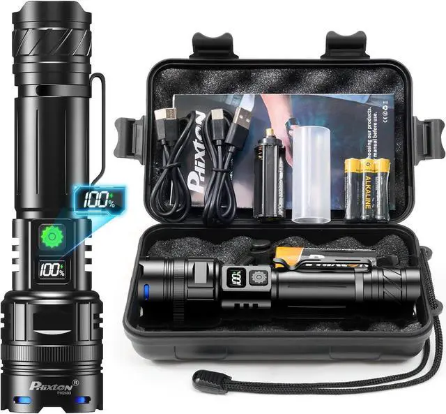 Main image of Rechargeable Flashlights 1000000 High Lumens Single One Mode Super Bright High Powered LED Flashlight USB C High Beam 3280 ft Long Lasting Powerful Heavy Duty Strong Flash Light For Security Hiking