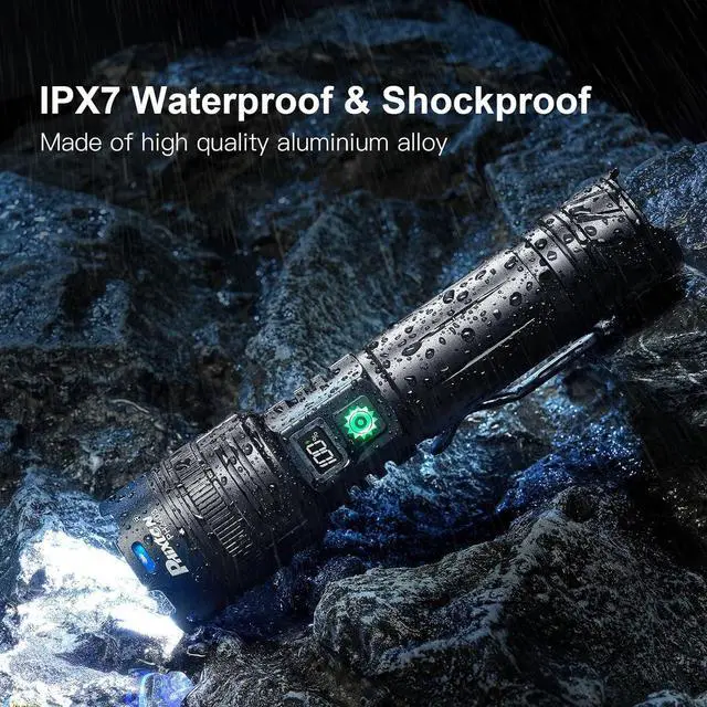 Alt view image 6 of 7 - Rechargeable Flashlights 1000000 High Lumens Single One Mode Super Bright High Powered LED Flashlight USB C High Beam 3280 ft Long Lasting Powerful Heavy Duty Strong Flash Light For Security Hiking