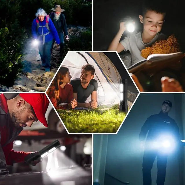 Alt view image 6 of 6 - Large Size & High Powered Flashlight Flashlights High Lumens 1000000 Super Bright Flashlight Rechargeable Flashlights LED Adjustable Tactical Flashlight Waterproof Flash Light for Home Emergency