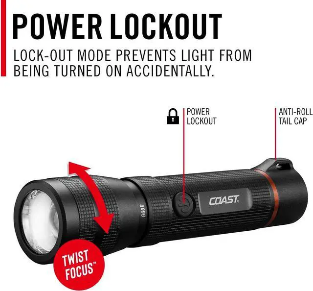 Alt view image 7 of 7 - G60R 1000 Lumen Waterproof Rechargeable LED Flashlight 2-Pack