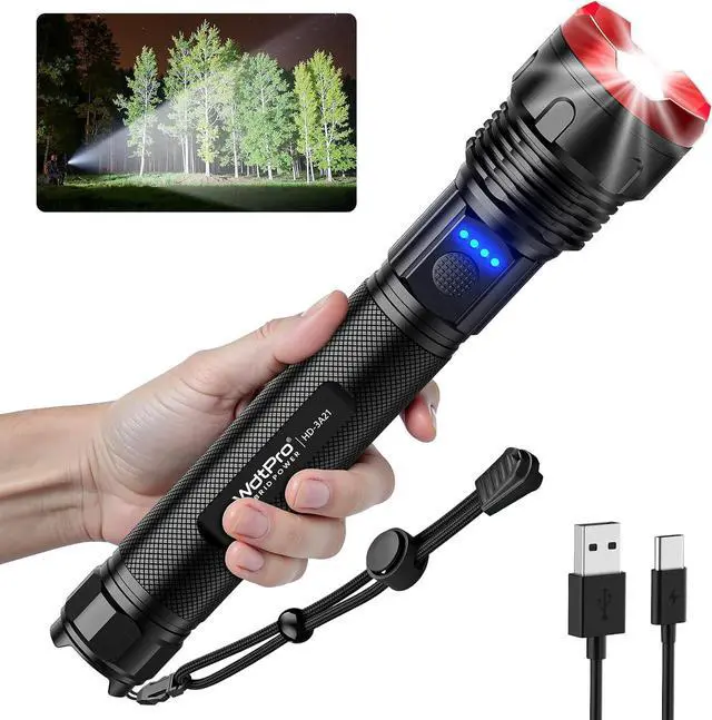 Main image of Flashlight 2pack 3000 Lumens Tactical Flashlights Small Flashlight Powerful Waterproof Flashlights Pocket Flashlight Zoomable LED Flashlight with 5 Modes Metal Flashlights