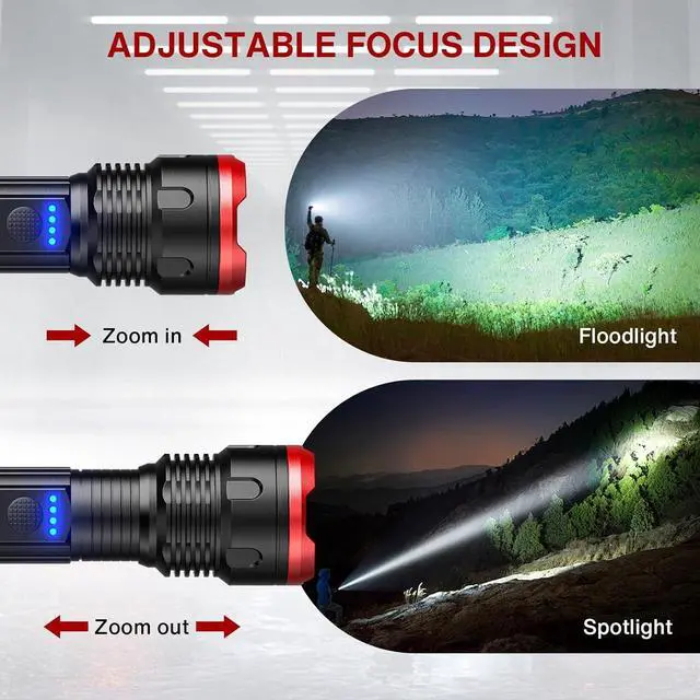 Alt view image 6 of 7 - Flashlight 2pack 3000 Lumens Tactical Flashlights Small Flashlight Powerful Waterproof Flashlights Pocket Flashlight Zoomable LED Flashlight with 5 Modes Metal Flashlights