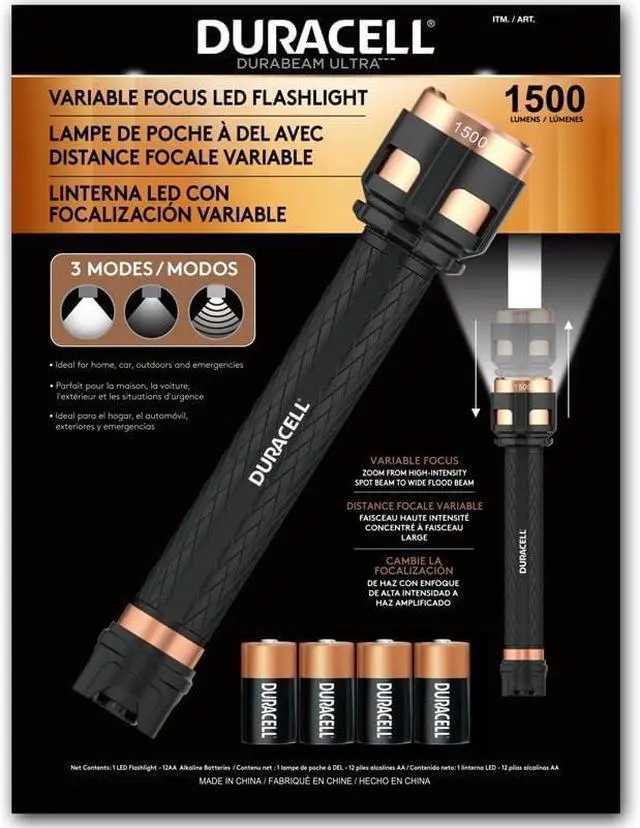 Main image of Durabeam Ultra Variable Focus LED Flashlight 1500 Lumens with 3 Modes Black