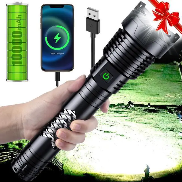 Main image of Super Bright LED Flashlight 3600000 High Lumen Rechargeable Flashlights with Long Handle 10000mAh Battery Zoomable 5 Modes for Outdoor Camping Emergencies